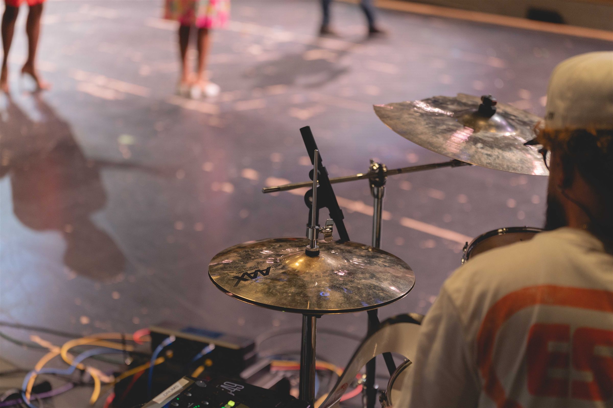 A musician playing drums
